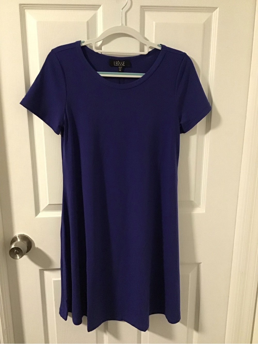 L'Bisse Blueish Purple Short-Sleeve Mini Dress